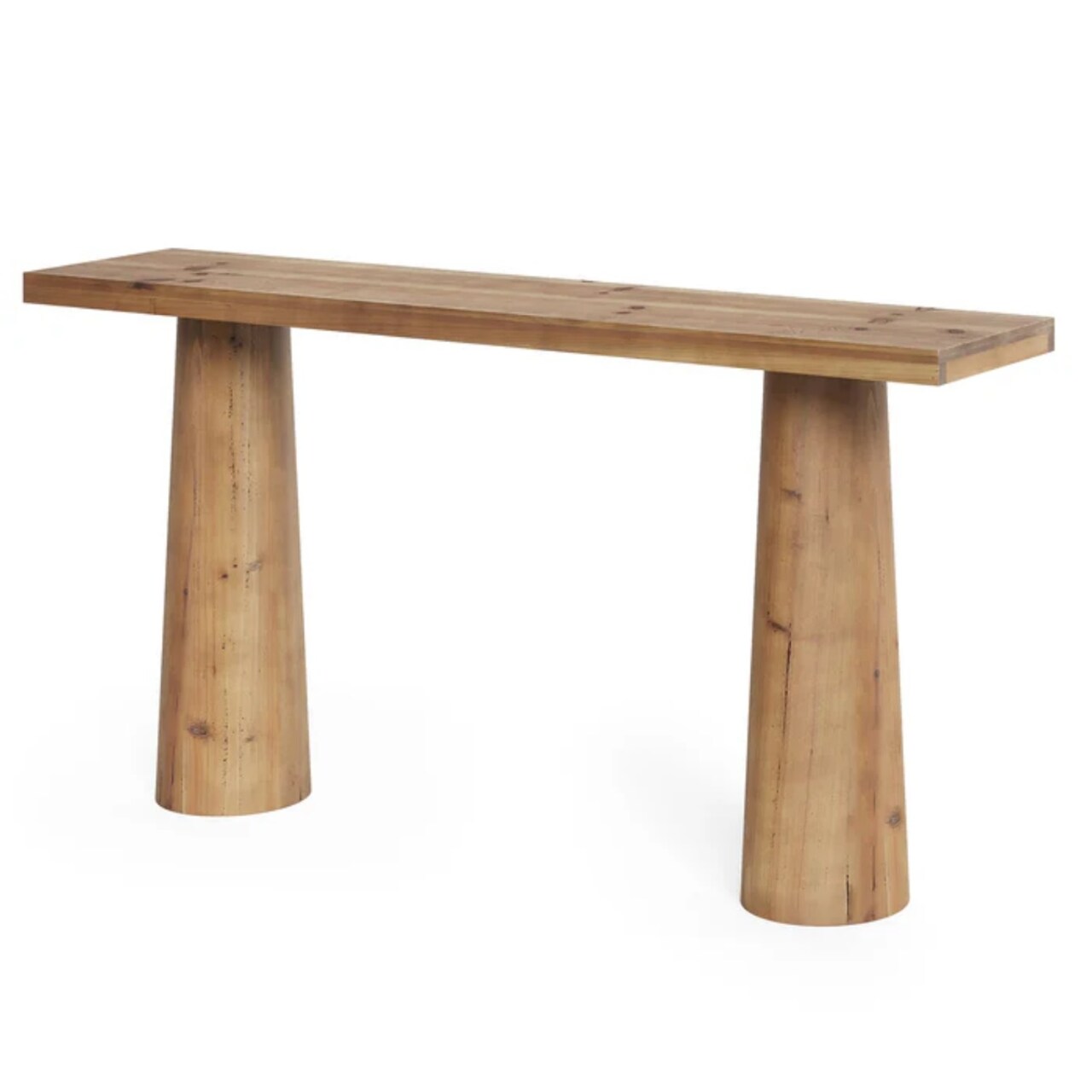63" Farmhouse Console Table Solid Wood Entryway Table Cylindrical Legs